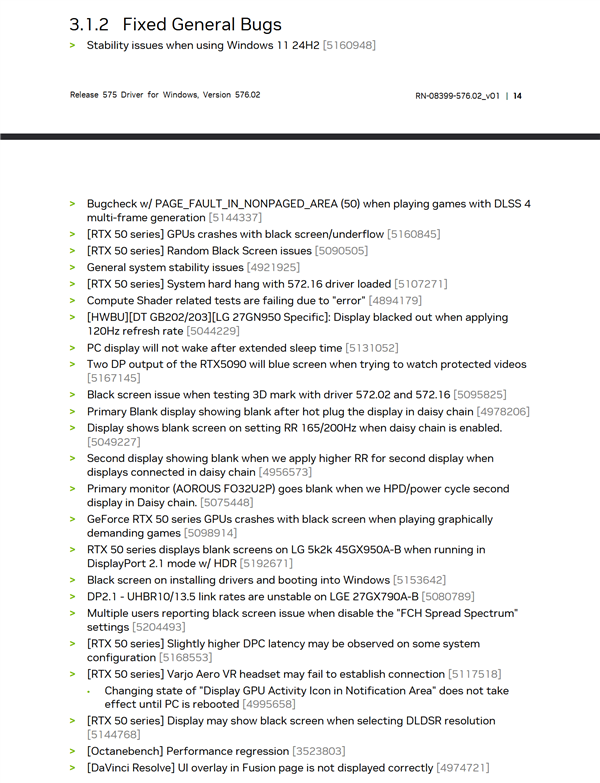 NVIDIA新驱动修复41个Bug！RTX 50花式黑屏、RTX 40没人管